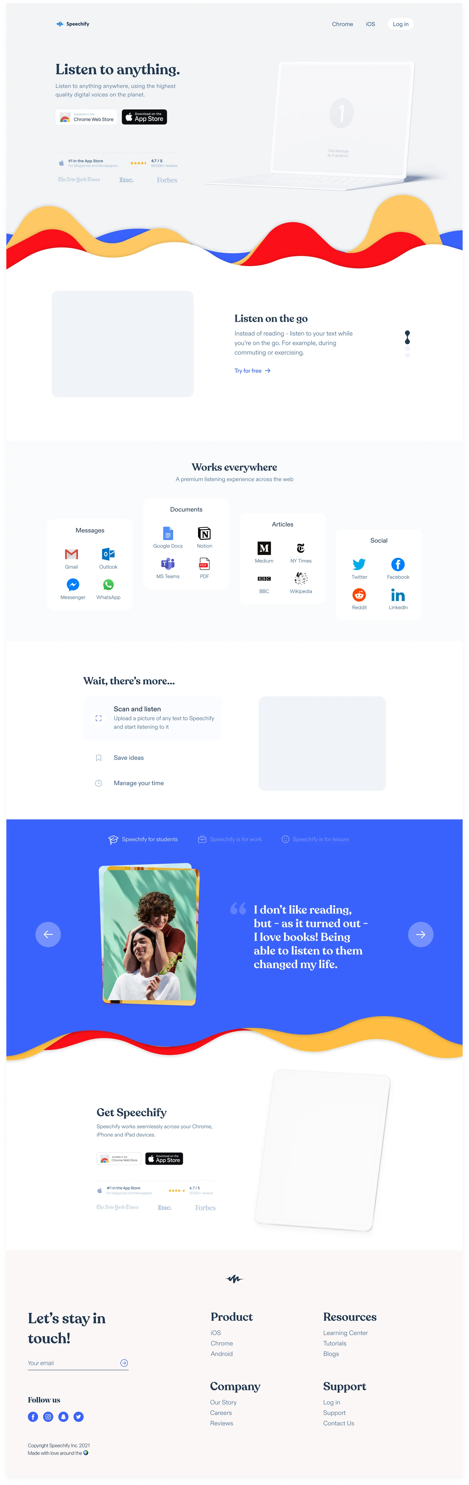 The landing-page concept brought Speechify’s core listening experience closer to the visitor.