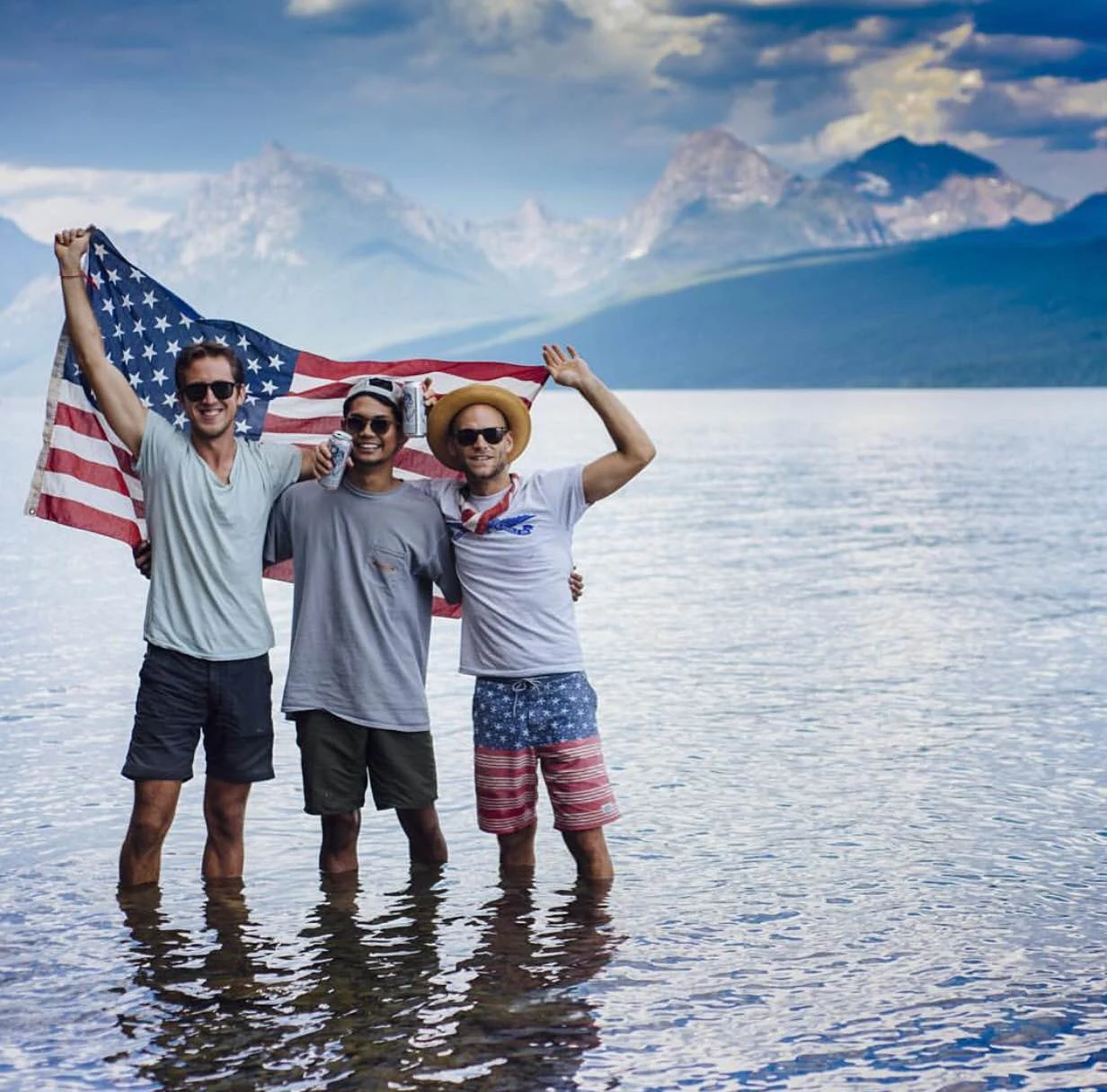 A Fourth of July team celebration in Glacier National Park.